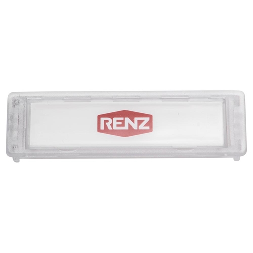 Renz Namensschild NS92 mit Abdeckung 75x22mm farblos