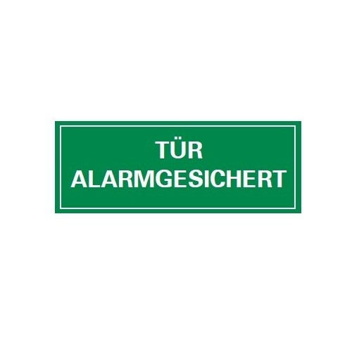 Rettungszeichen Aufkleber "Tür alarmgesichert" (langnachleuchtend)