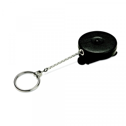 KEY-BAK Schlüsselrolle Schlüsselanhänger KB1 BLACK, schwarz mit Lederschlaufe