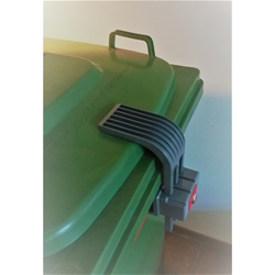 CTS Mülltonnenverriegelung Mülltonnenverschluss KLM 60-360 Liter Flachdeckel und Eingriffleiste gleichschließend