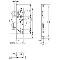 WILKA Anti-Panik-Einsteckschloss 6667 PZ links/rechts 24/30/92/9 Funktion E