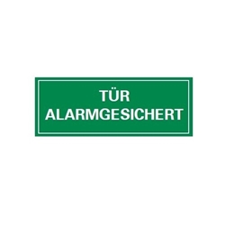 Rettungszeichen Aufkleber "Tür alarmgesichert" (langnachleuchtend)