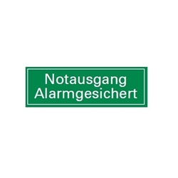 Aufkleber "Notausgang alarmgesichert" Rettungszeichen (langnachleuchtend)